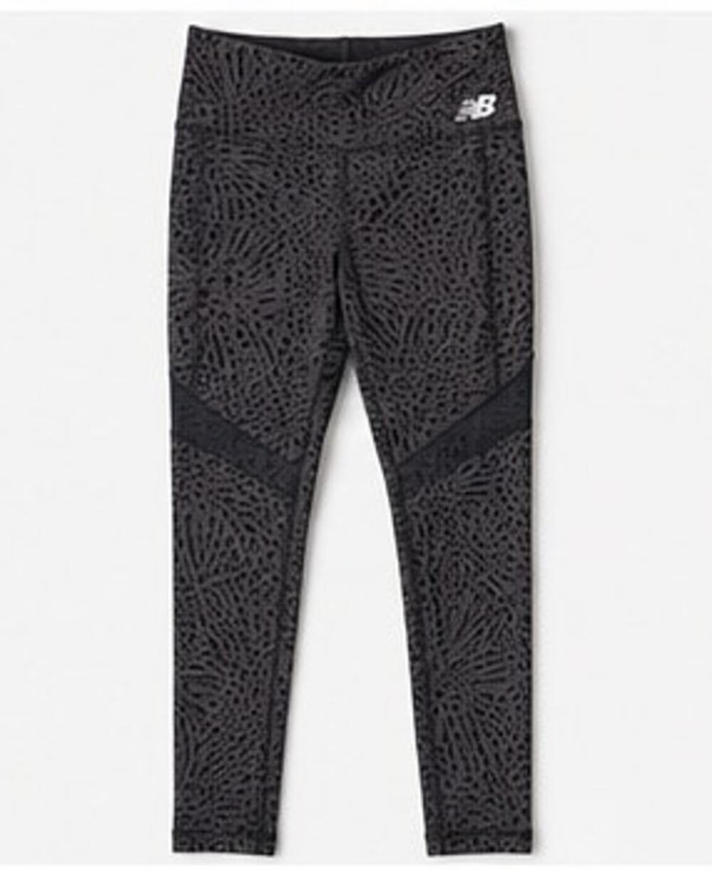 New Balance Black High Rise Mesh Panel Flocked Pocket Tights Legging Medium NWT